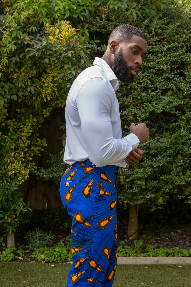 Men's Tailored Fit Ankara Trousers | African Print Pants for Guys - ELIJAH