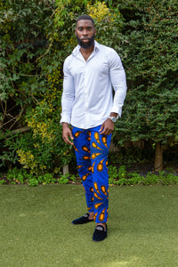 Men's Tailored Fit Ankara Trousers | African Print Pants for Guys - ELIJAH