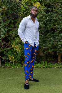 Men's Tailored Fit Ankara Trousers | African Print Pants for Guys - ELIJAH