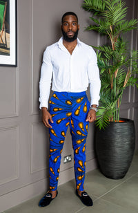 Men's Tailored Fit Ankara Trousers | African Print Pants for Guys - ELIJAH