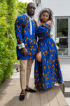 Wrap Effect African Maxi Dress  | African Off shoulder Dress - ELLA