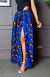 African Print Maxi Skirt & Long-sleeved Set | Ankara Top and Skirt - ELLA