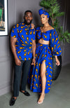 African Print Maxi Skirt & Long-sleeved Set | Ankara Top and Skirt - ELLA