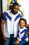 V-Shaped Ankara Shirt for Men | Short Sleeve African Print Shirt - ELIJAH