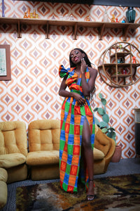 Laviye african print maxi dresses