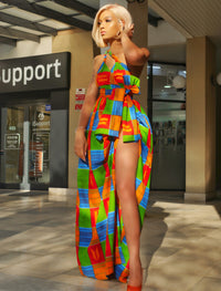 Laviye african print maxi dresses