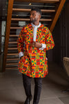 Long Length Etibo Shirt | African Print Etibo Shirt - KENDRICK