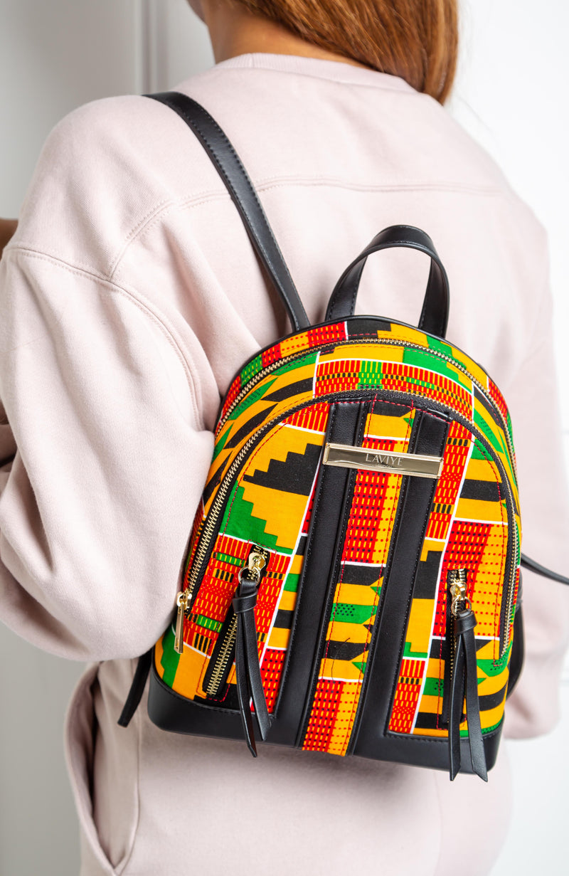 African Print Women Backpack - Stylish African Kente Backpack