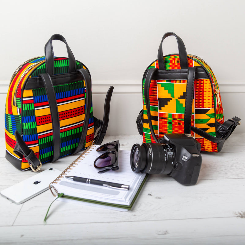 African Print Woman Backpack