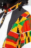 African Print Polo Shirt for Men | Kente Shirt for Men - Short Sleeve Asymmetric Shirt - KENDRICK