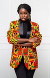 Tailored Fit Shawl Collar | Unisex African Print Blazer - KENYA