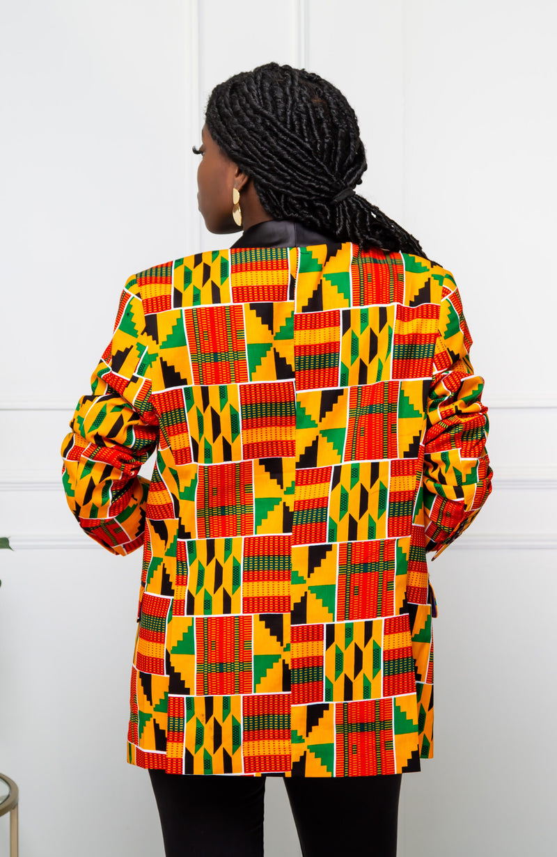 Tailored Fit Shawl Collar | Unisex African Print Blazer - KENYA