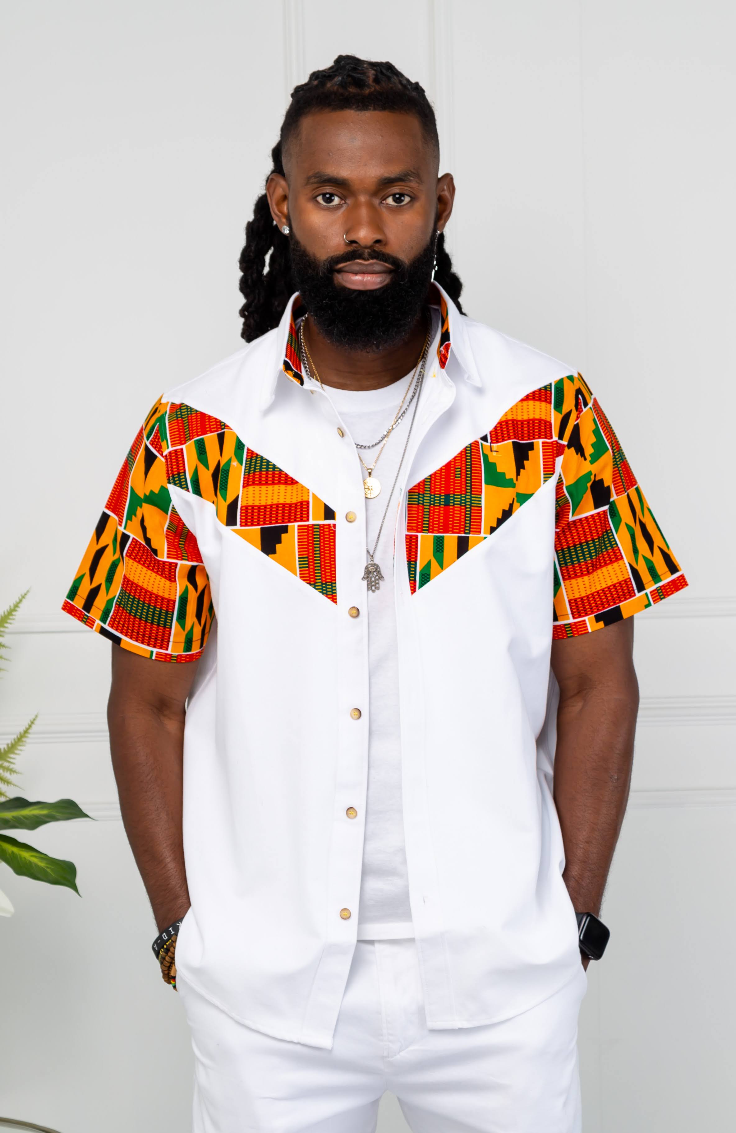 kente dress shirt Kente Shirt for Men | Kente Print Wear