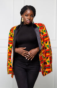 Tailored Fit Shawl Collar | Unisex African Print Blazer - KENYA