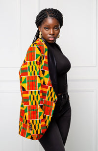 Tailored Fit Shawl Collar | Unisex African Print Blazer - KENYA