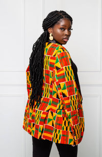 Tailored Fit Shawl Collar | Unisex African Print Blazer - KENYA