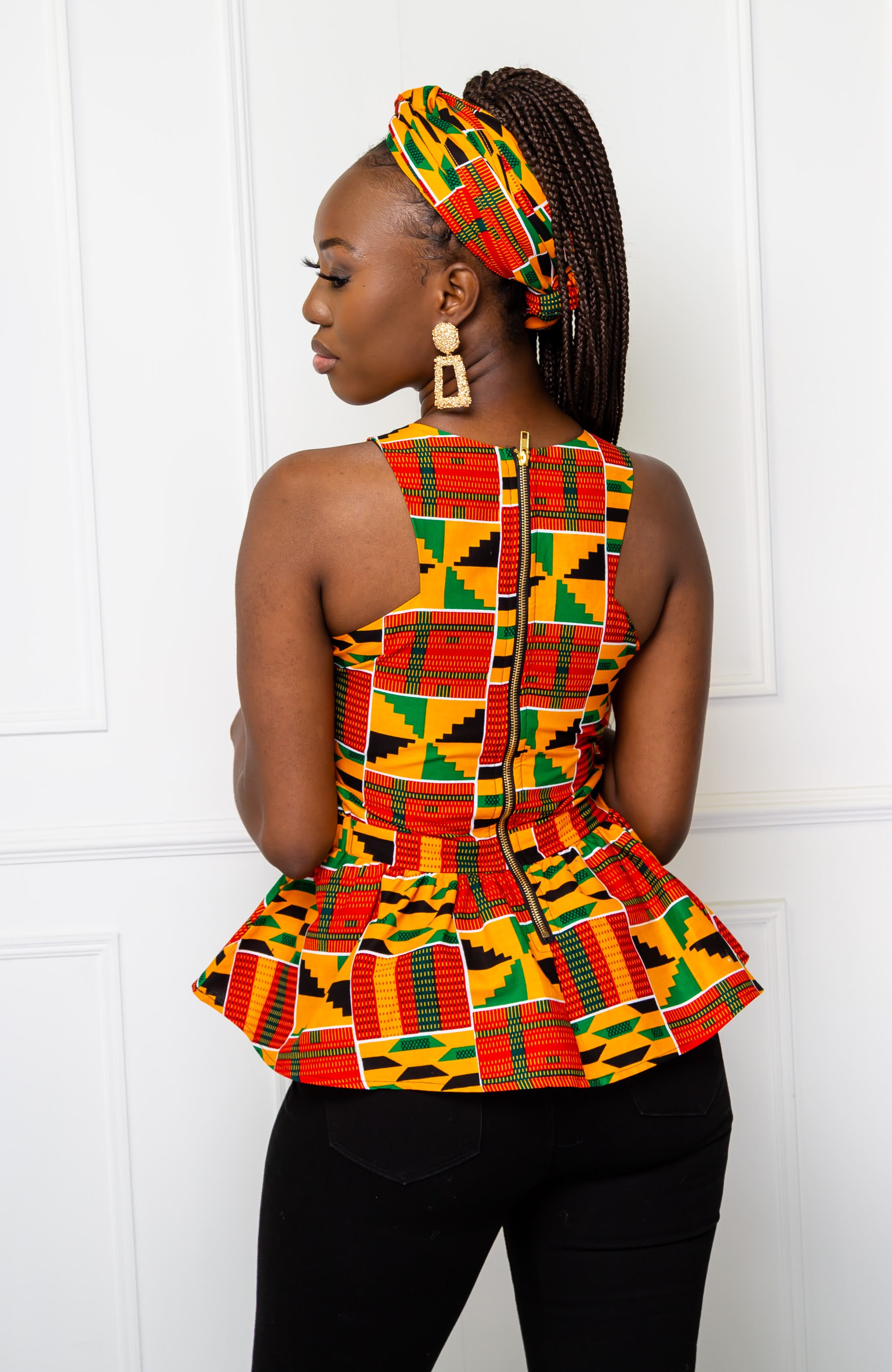 Kente peplum tops on sale