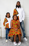 Little Girl's Party Dress | African Print High Neck Midi Dress - KENYA