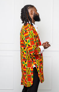 Long Length Etibo Shirt | African Print Etibo Shirt - KENDRICK