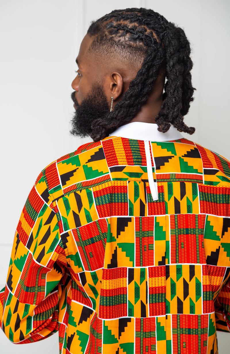 Long Length Etibo Shirt | African Print Etibo Shirt - KENDRICK