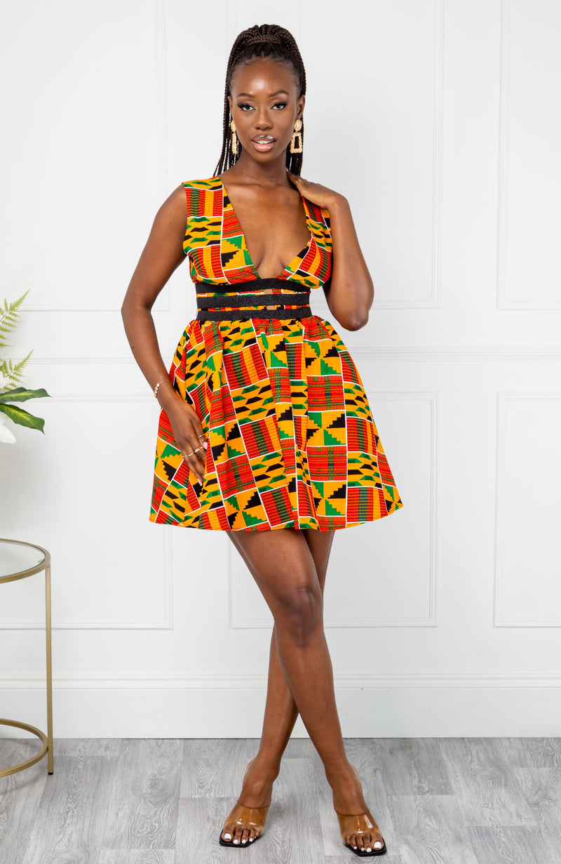 African Woman Clothes African Dress For Women Kente High Neck Dress, African Fashion Wear, Trendy African African Woman Clothes African Dress For Women Kente High Neck Dress, African Fashion Wear, Trendy African