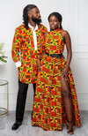 Traditional Kente Sleeveless Turtleneck Maxi Dress for Women - KENYA