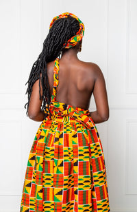 Kente African Print Multiway Infinity Maxi Dress - KENYA