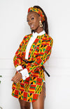 African Dress Shirt for Womens | Unisex Etibo Long Sleeved Shirt - KENYA