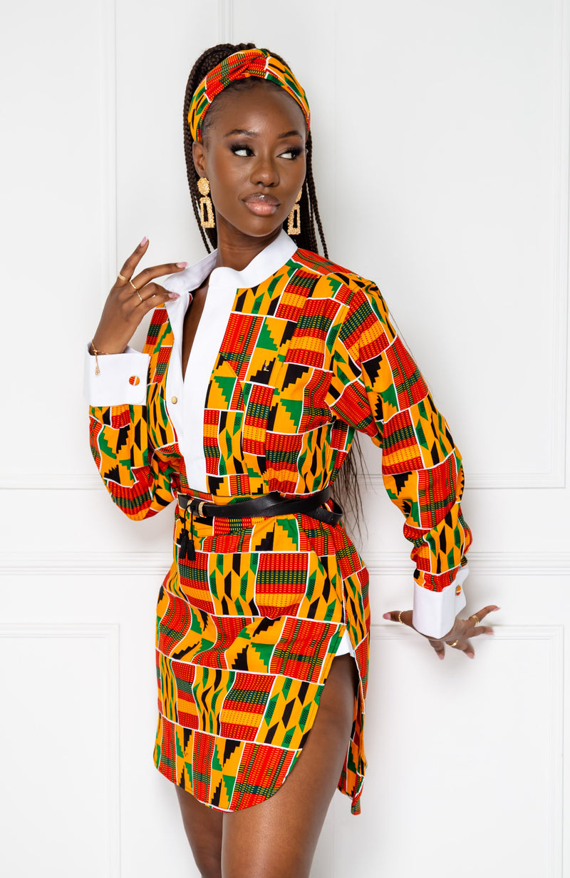 African Dress Shirt for Womens Unisex Etibo Long Sleeved Shirt