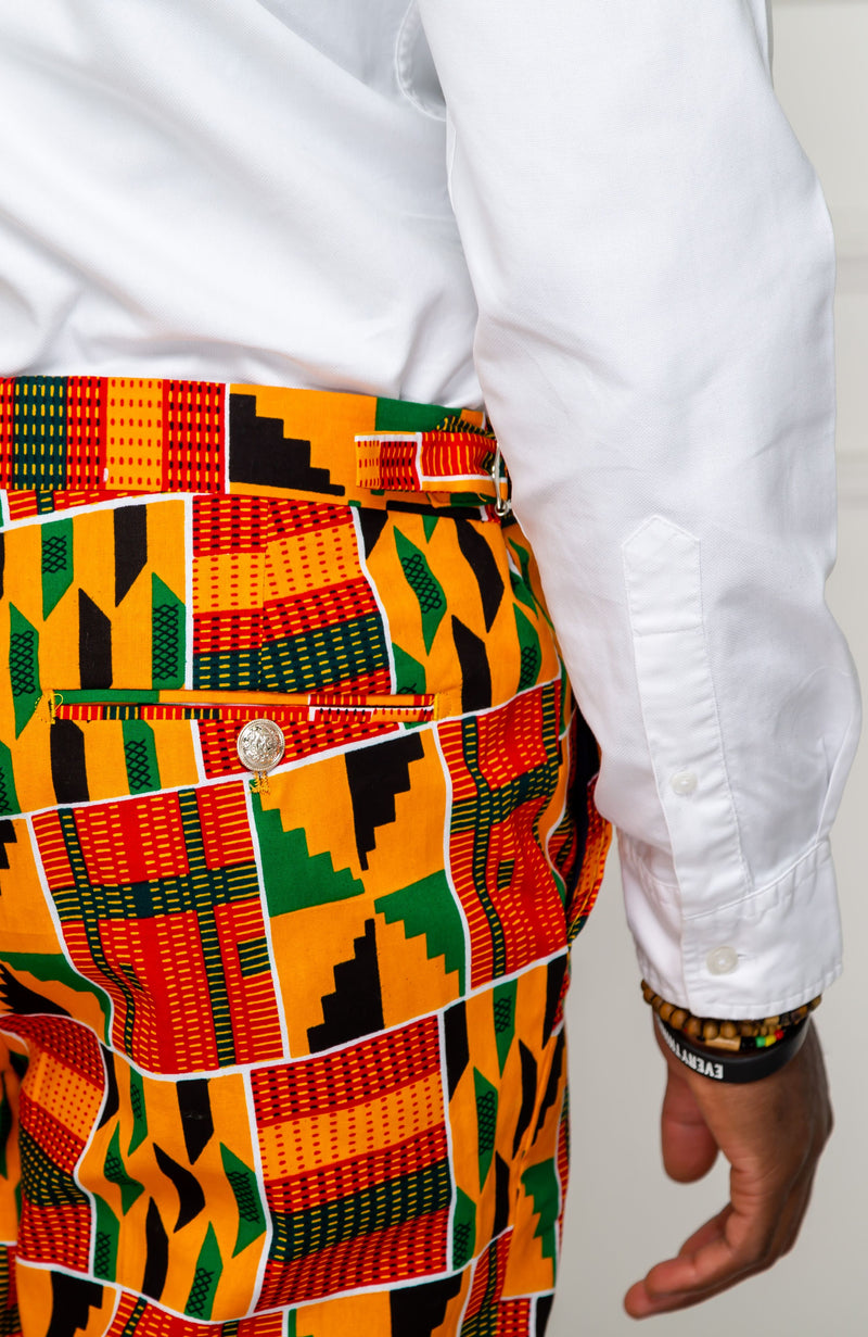 Men's African Print Pants | Ankara Fashion Tailored Fit Trousers for Guys - KENDRICK