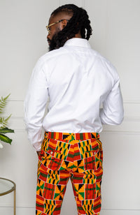 Men's African Print Pants | Ankara Fashion Tailored Fit Trousers for Guys - KENDRICK