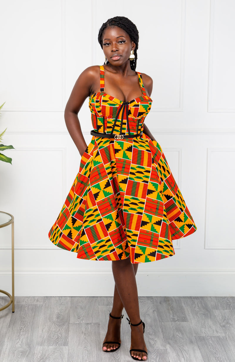 kente corset dress Meet our Classic bride- Emefa The classic Kente corset gown crafted for the bride who loves minimal embellishments. Request your custom classic gown via www.pistisghana.com We can't wait to work