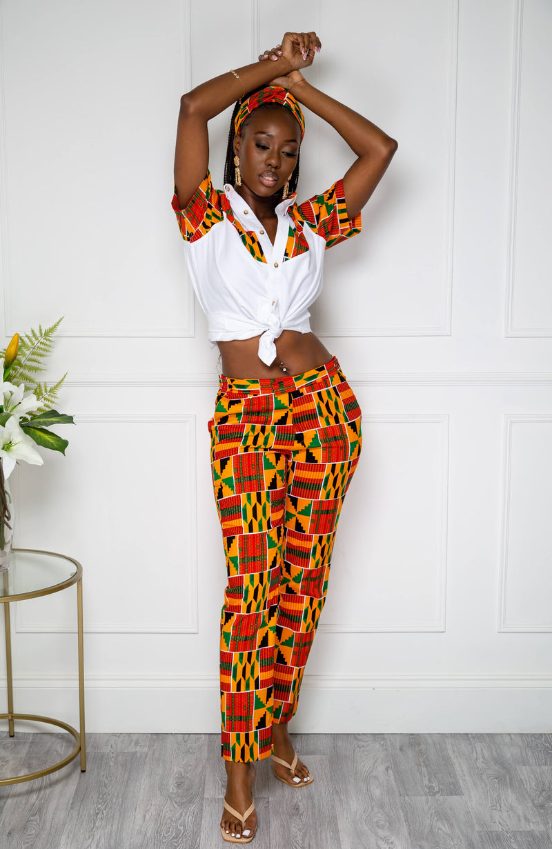 Women's African Print Pants  Unisex Ankara Fashion Tailored Fit