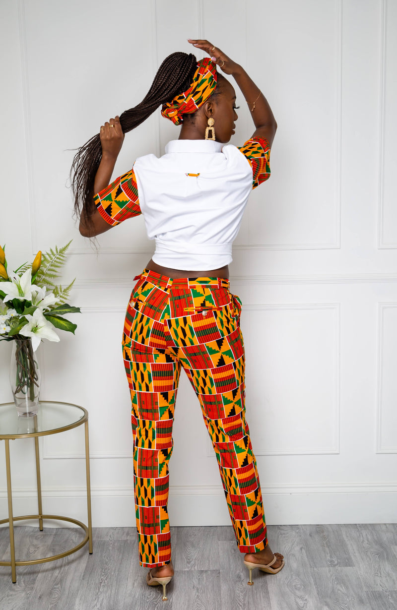 Women's African Print Pants | Unisex Ankara Fashion Tailored Fit Trousers for Girls - KENYA