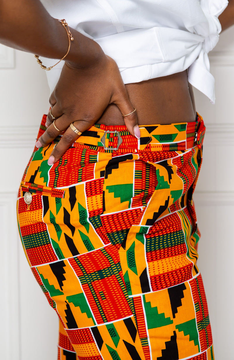 Women's African Print Pants | Unisex Ankara Fashion Tailored Fit Trousers for Girls - KENYA