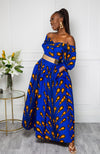 Wrap Effect African Maxi Dress  | African Off shoulder Dress - ELLA