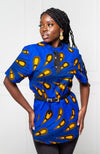 African Polo Shirt for Women | Unisex Ankara Short Sleeve Shirt - ELLA