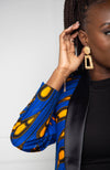 African Print Womens Dashiki Blazer - Modern Fit Shawl Collar Unisex African Print Tuxedo for Women - ELLA