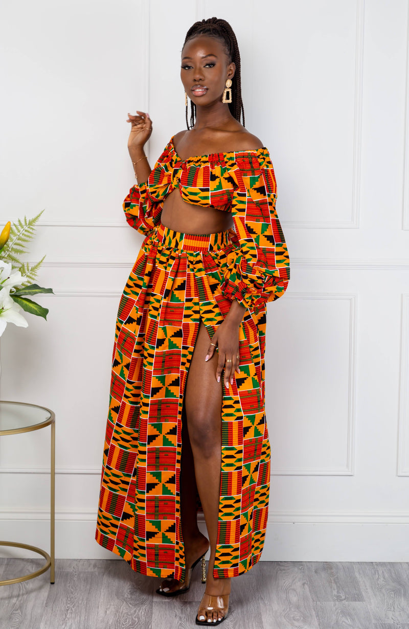 African Clothing Plus Size African Maxi Skirt Authentic Kente African
