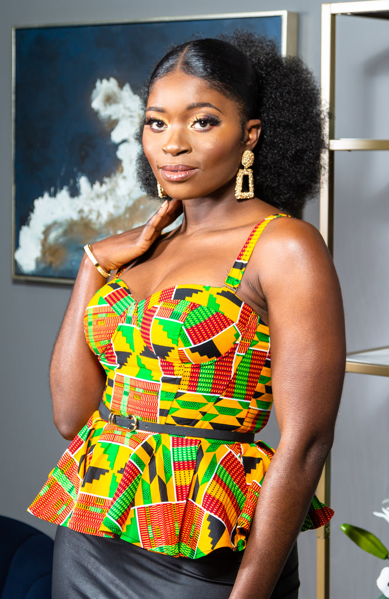 fGSTYLE: These Stunning Kente Print Corset Tops Are Everything You
