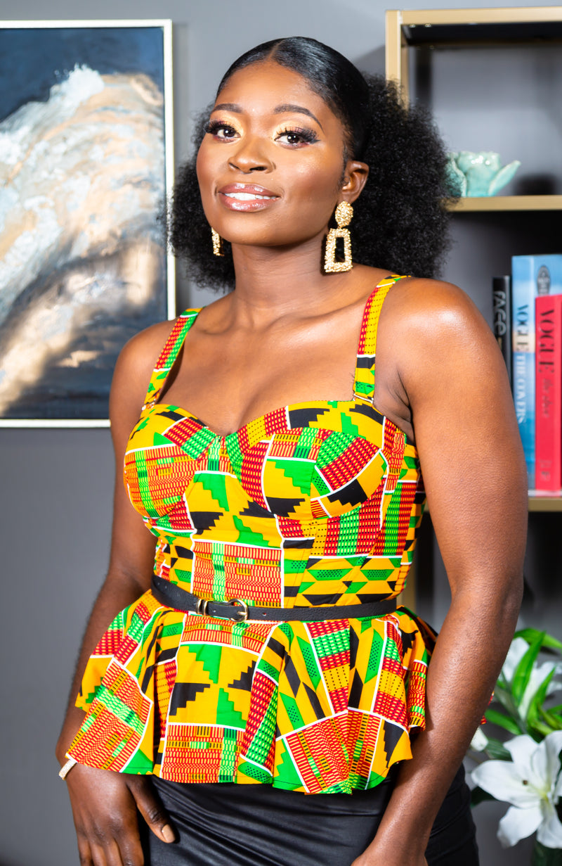 fGSTYLE: These Stunning Kente Print Corset Tops Are Everything You
