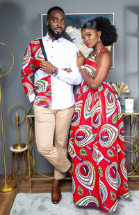 African Wax Print Crossback Sleeveless Maxi Dress - AMIRA