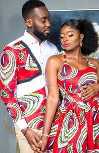 African Wax Print Crossback Sleeveless Maxi Dress - AMIRA