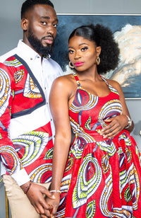 African Wax Print Crossback Sleeveless Maxi Dress - AMIRA