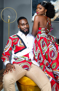 African Wax Print Crossback Sleeveless Maxi Dress - AMIRA