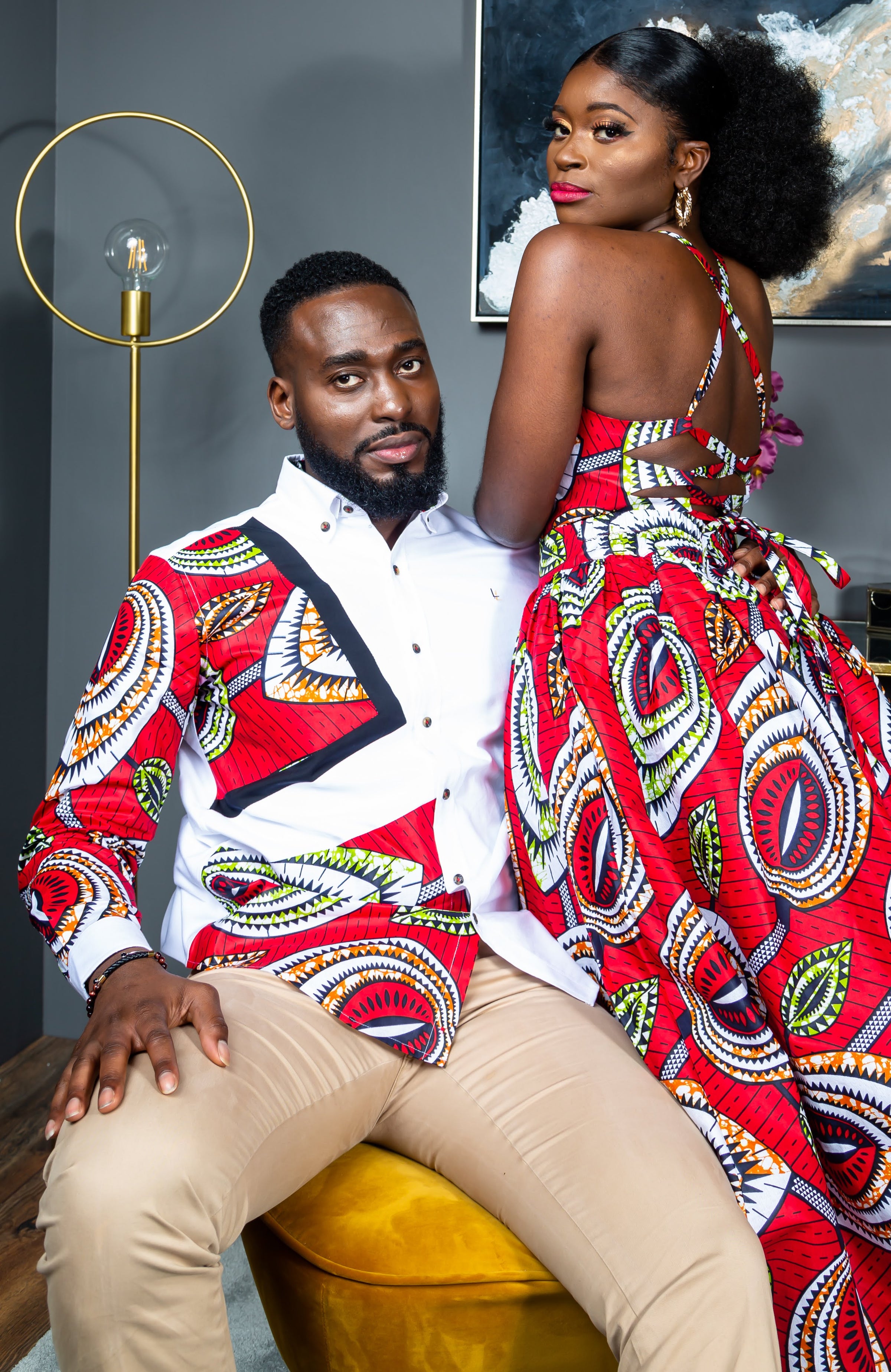 African Wax Print Crossback Sleeveless Maxi Dress - AMIRA