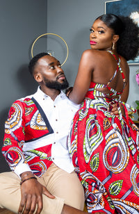 African Wax Print Crossback Sleeveless Maxi Dress - AMIRA