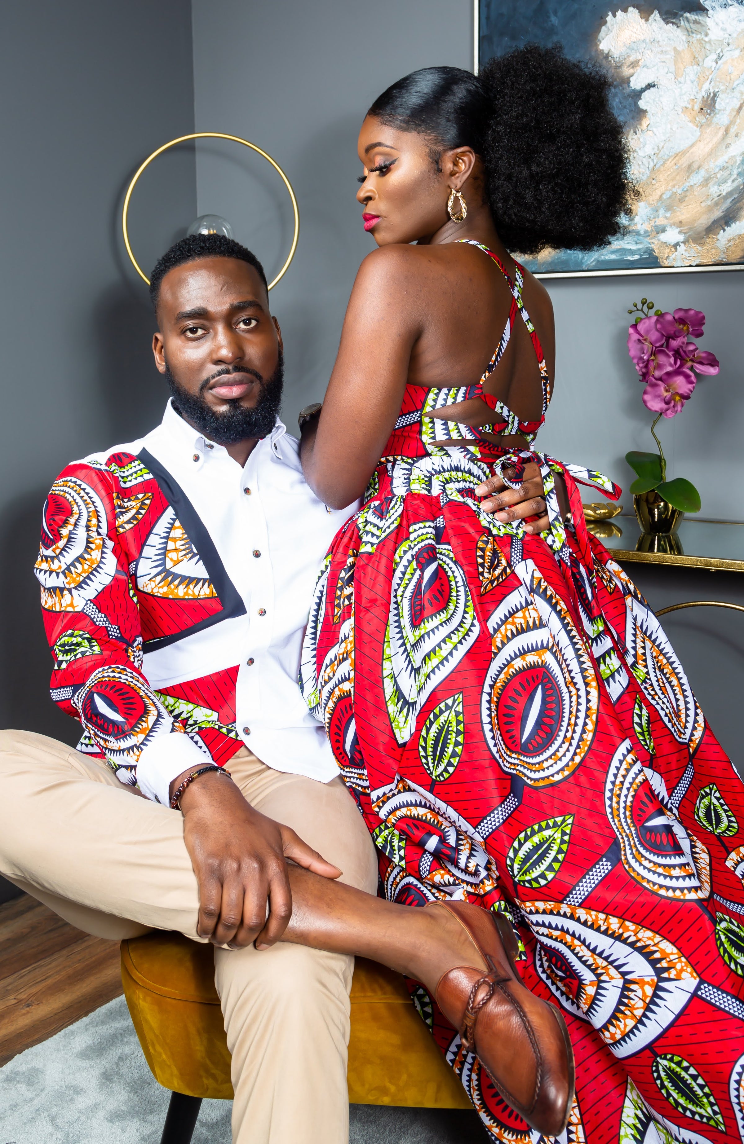 African Wax Print Crossback Sleeveless Maxi Dress - AMIRA