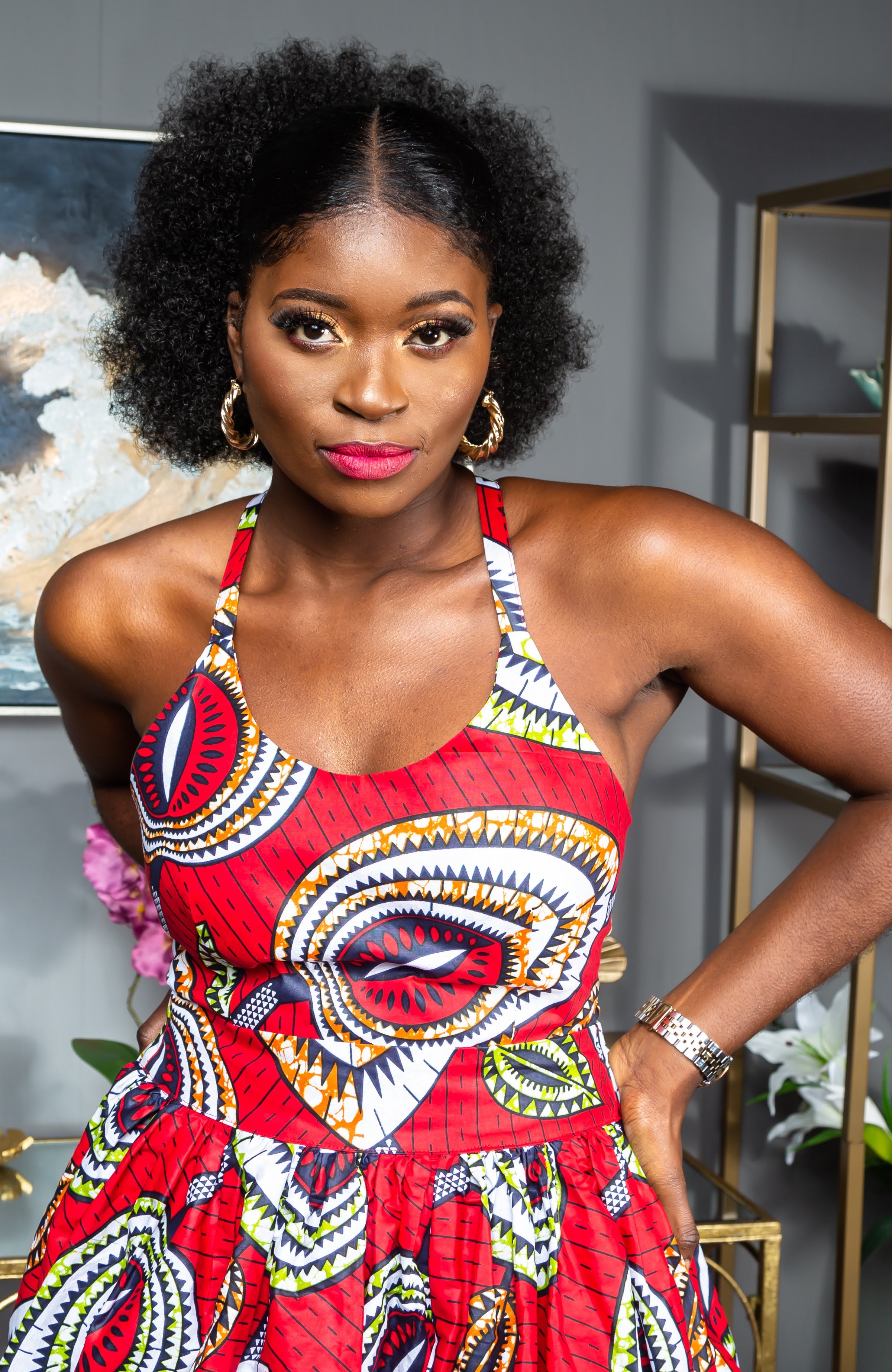 African Wax Print Crossback Sleeveless Maxi Dress - AMIRA