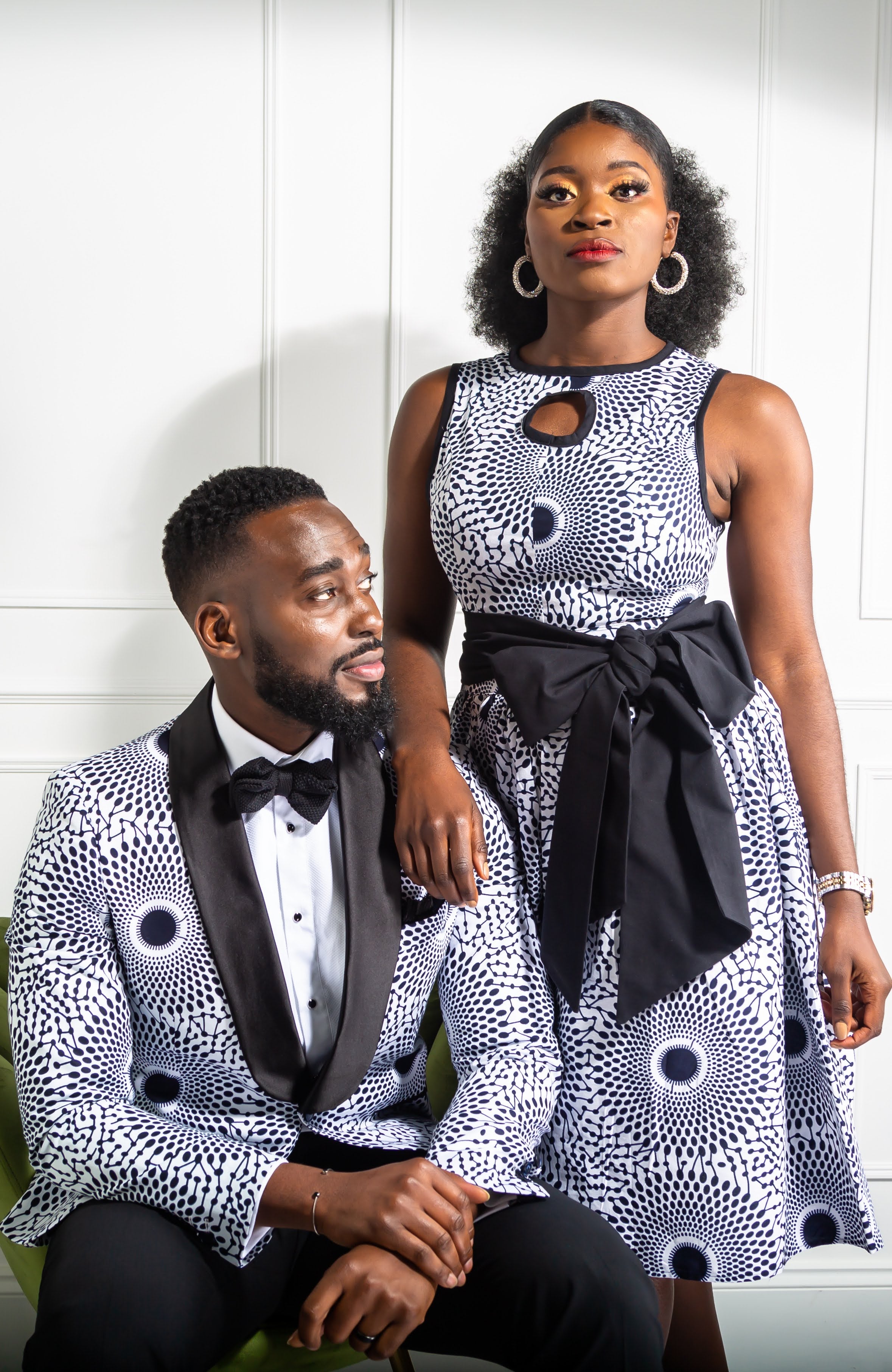 African Print Sleeveless Keyhole Chest Statement Sash Belt - ALEXANDRA